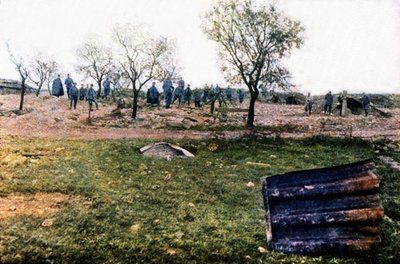 Un refugio del ejército francés cerca de Verdún destruido por los alemanes, septiembre de 1916 de Jules Gervais Courtellemont